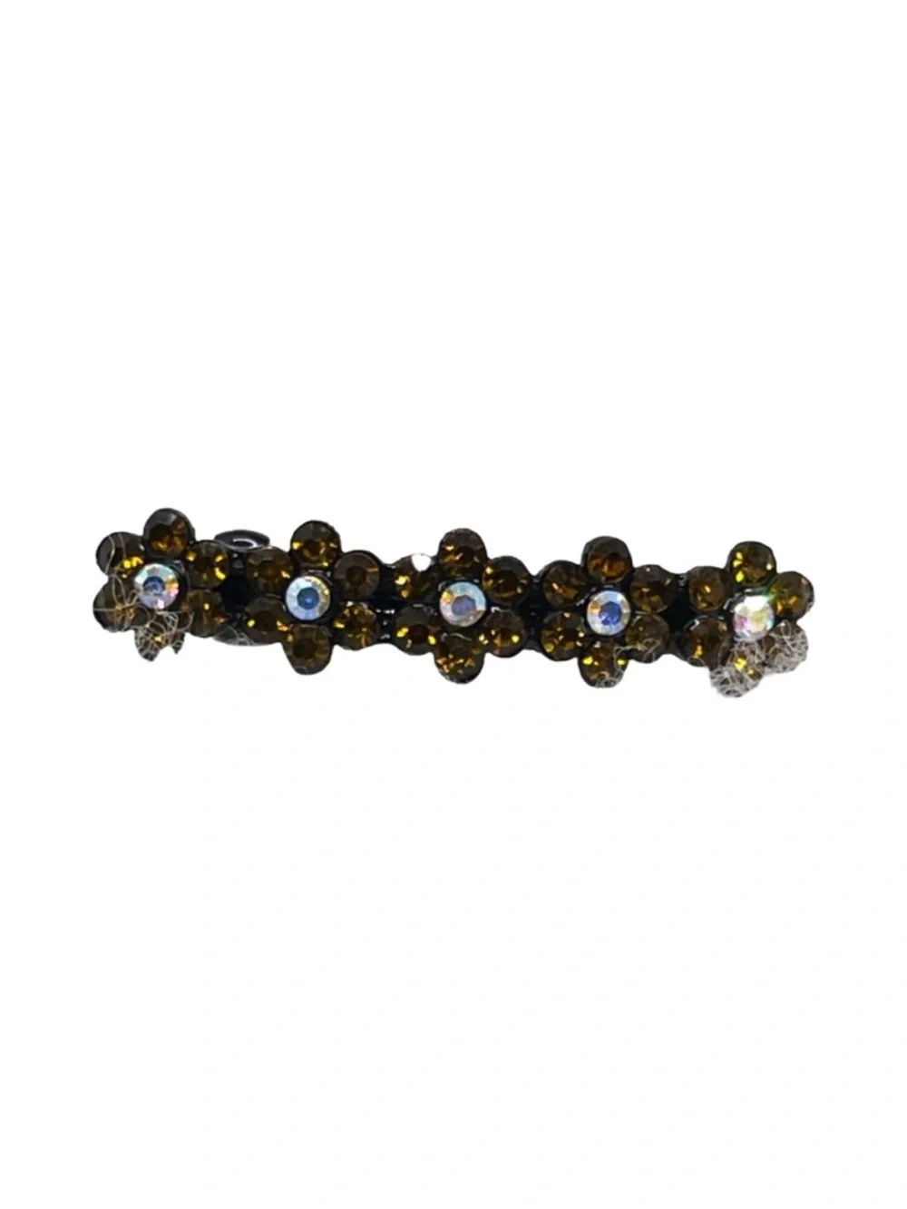 Crystal Flower Barrette Hair Clip - Brown FINAL PRiCE DROP 2.0”FINAL PRiCE DROP